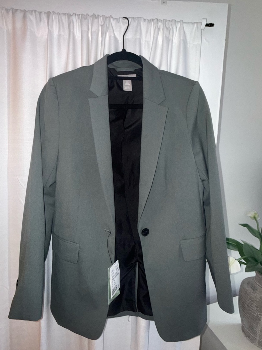 Sage Green Single-Button Blazer
